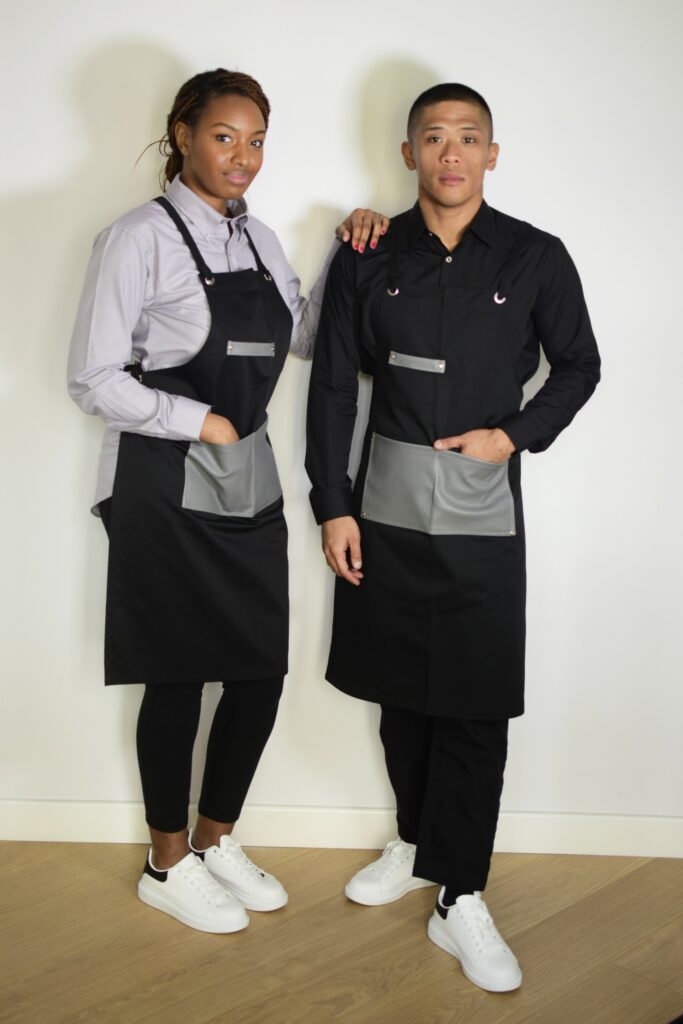 barman barwoman apron grey mfclothingco